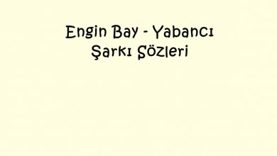 Photo of Engin Bay – Yabancı Şarkı Sözleri
