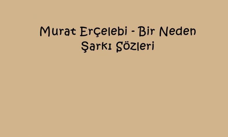 Murat Erçelebi - Bir Neden Şarkı Sözleri