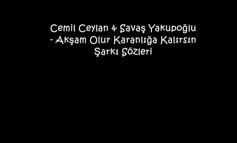 Cemil Ceylan & Savaş Yakupoğlu - Akşam Olur Karanlığa Kalırsın Şarkı Sözleri