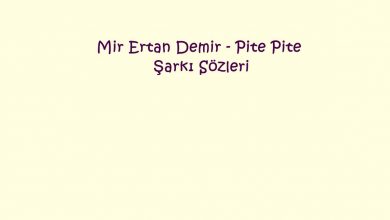 Photo of Mir Ertan Demir – Pite Pite Şarkı Sözleri