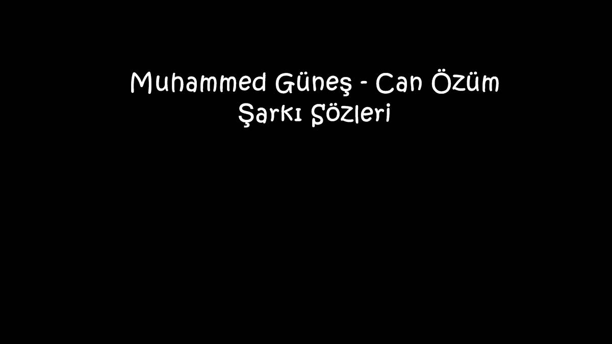 Muhammed Güneş - Can Özüm Şarkı Sözleri